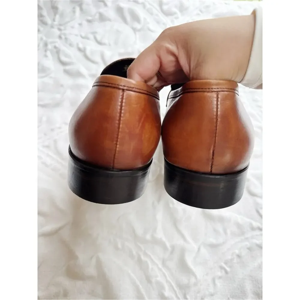 Bruno Magli Cosmo Cognac Leather Penny Loafers Size 11